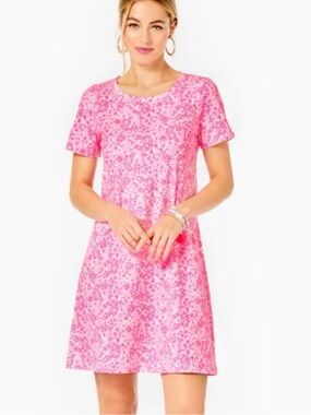 Lilly Pulitzer Cody dress pink invest a gator 🐊 SIZE large NWOT